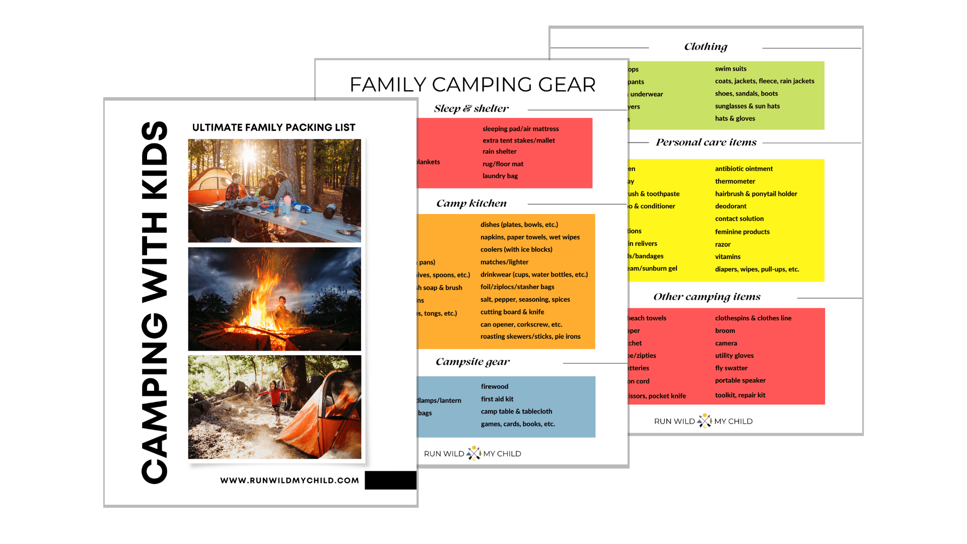 family camping gear packing checklist