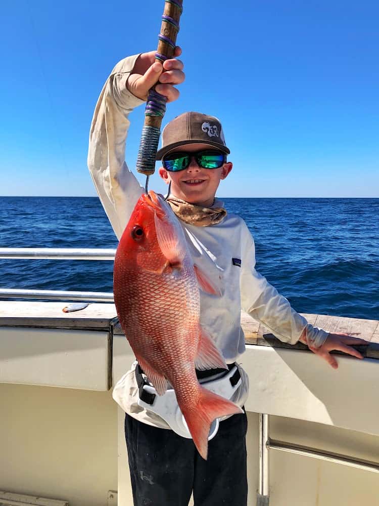 deep sea fishing with kids - red snapper - destin fishing rodeo