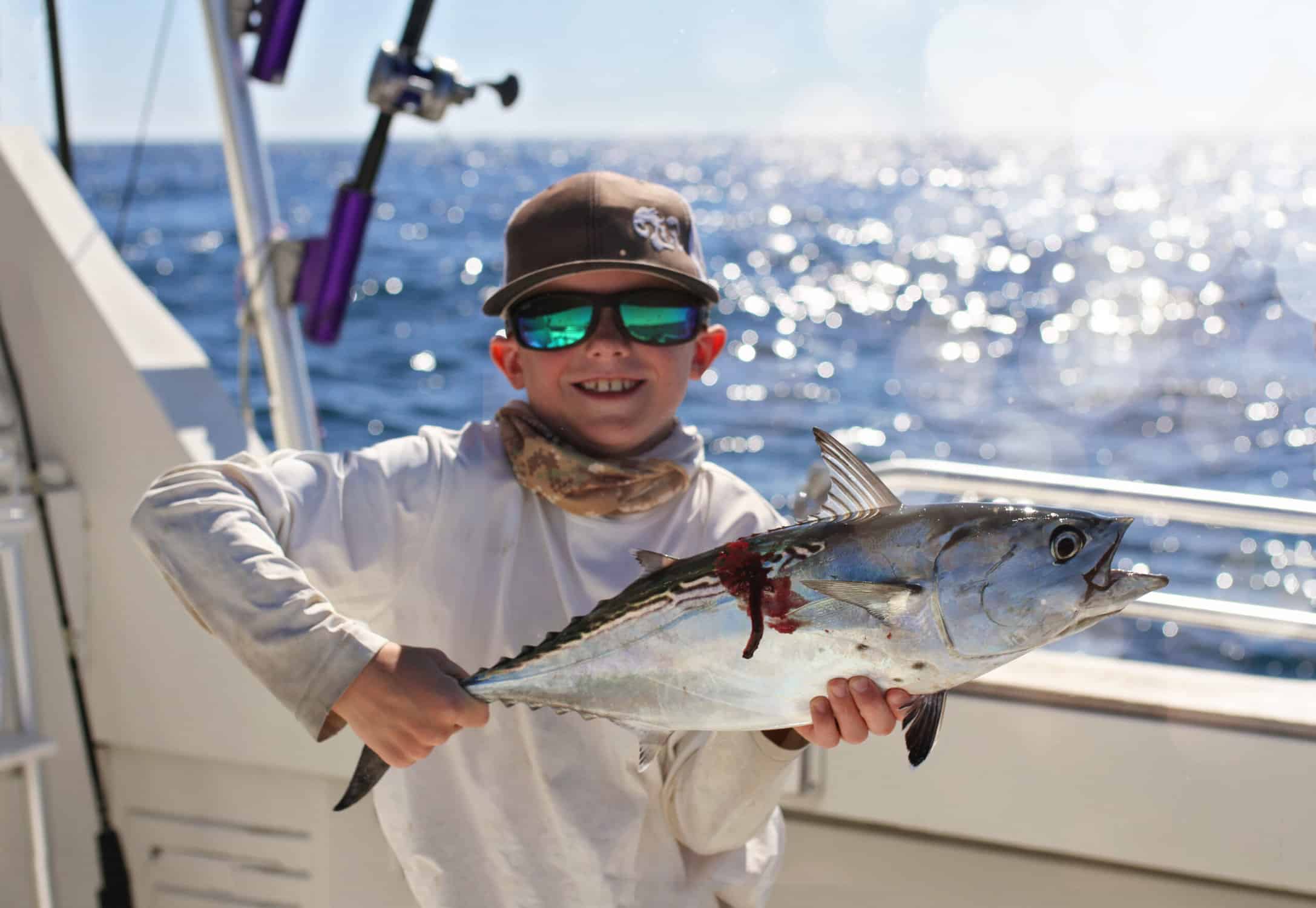 deep sea fishing with kids - blackfin tuna - destin fishing rodeo
