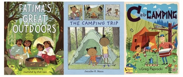 Three nature books about camping