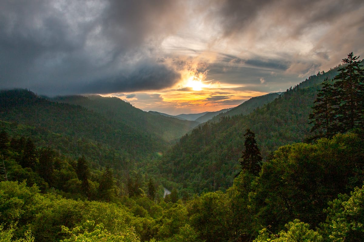 sunset Great Smoky Mountains National Park