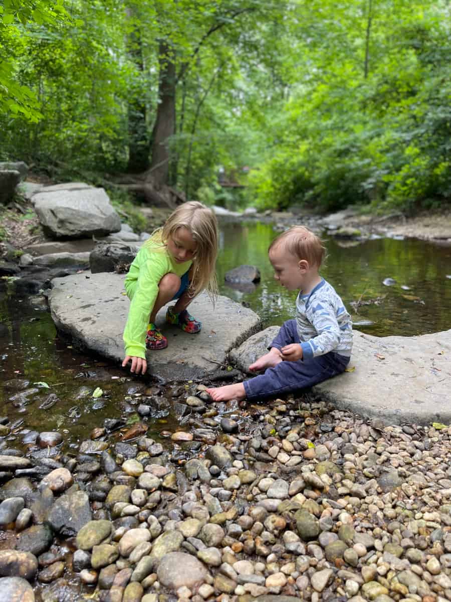 Kids enjoying a creek in Northern Virginia