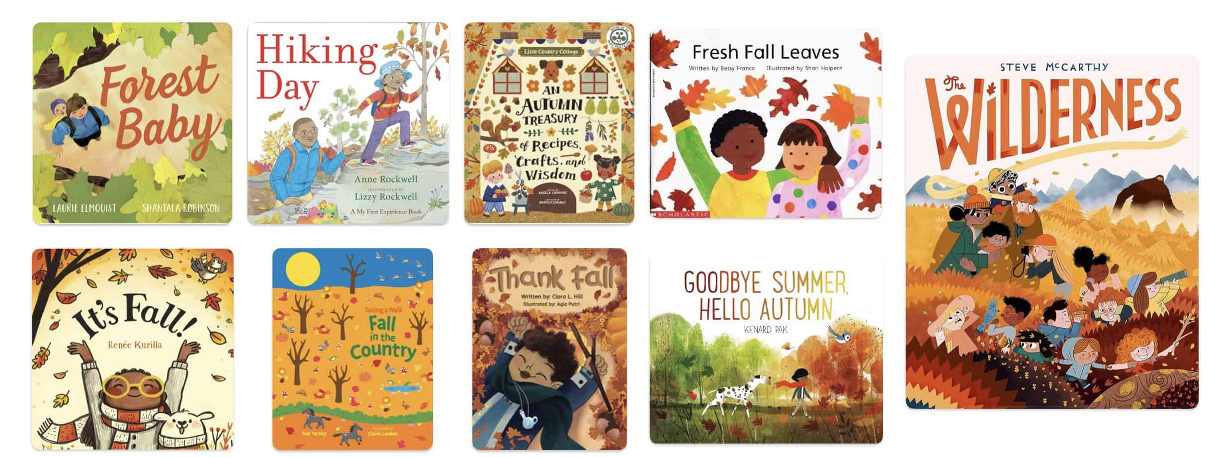 9 picture books about fall leaves and hikes