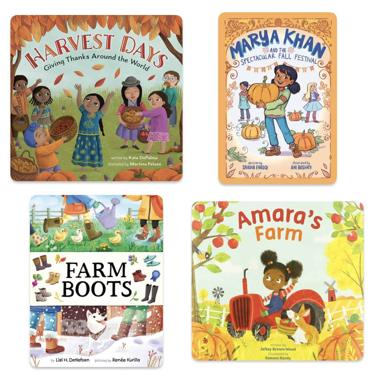 4 books about farms and harvest in fall