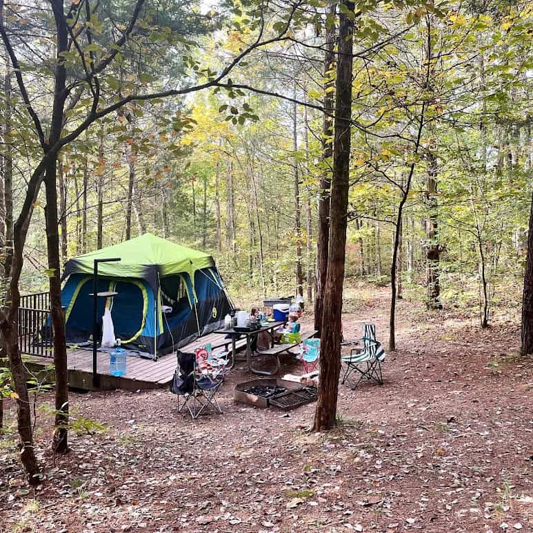 camping with kids at Johnson Shut Ins
