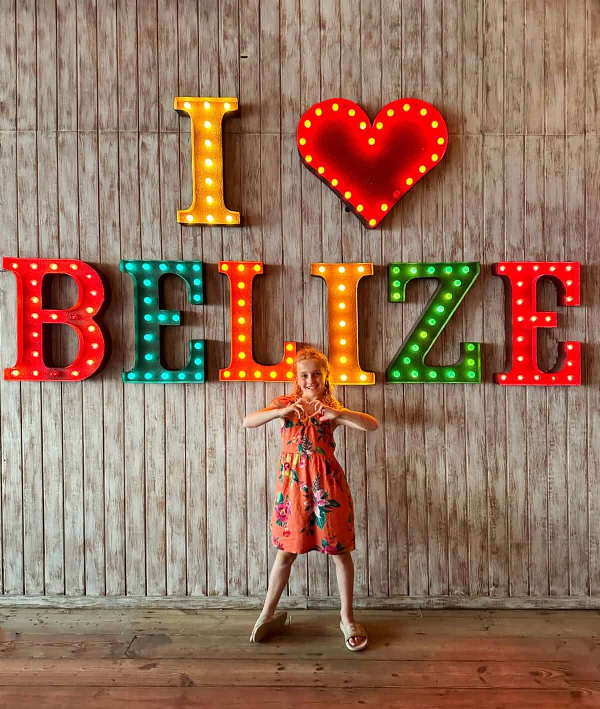 I heart Belize neon sign - Blue Fin Grill Ambergris Caye